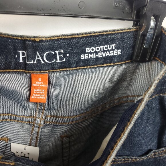 Place Kids Boys Bootcut Sz 8 Husky Denim Dark Wash Jeans - Picture 7 of 15